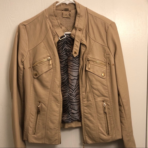 Jou Jou Jackets & Blazers - Tan Leather Jacket